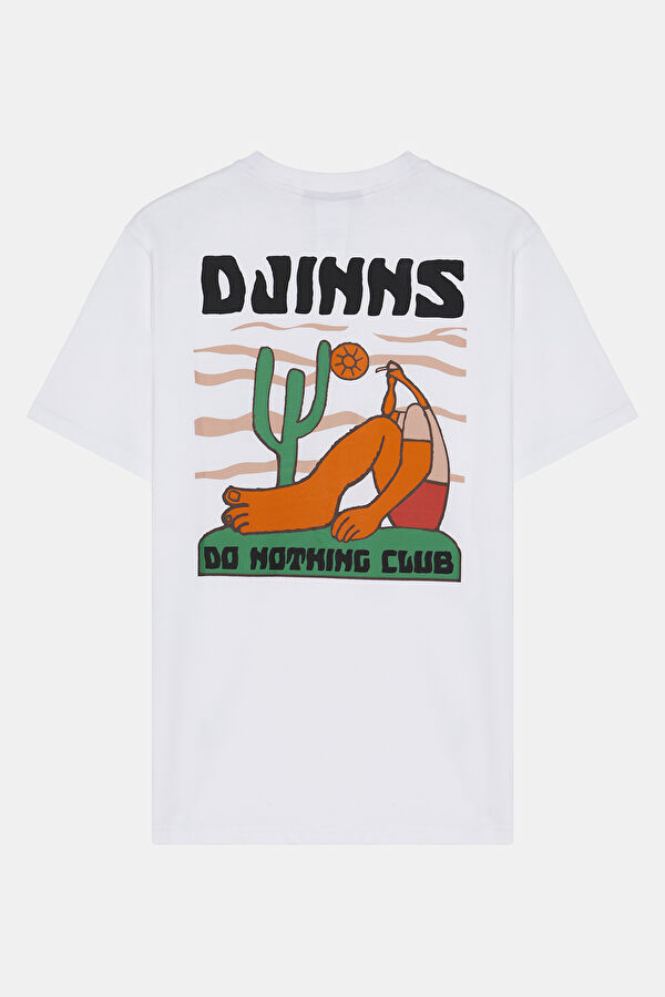 Bisiklet Yaka Baskılı Beyaz T-Shirt 2