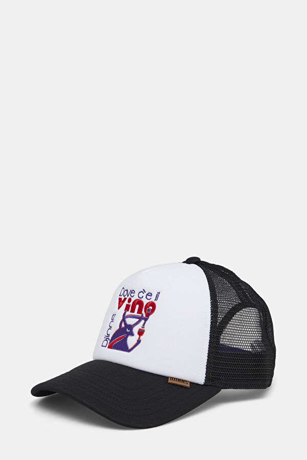 White Printed Hat