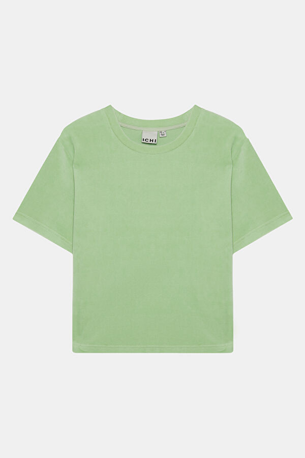Relax Kalıp Açık Yeşil O Yaka Kadın T-Shirt