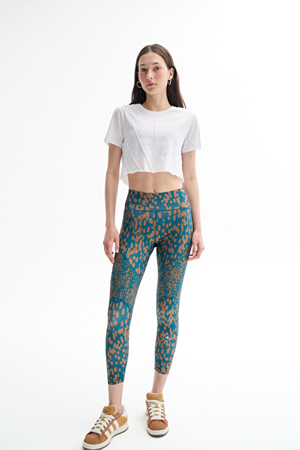 Stella McCartney Truepurpose Optime Training Turkuaz Desenli Tayt