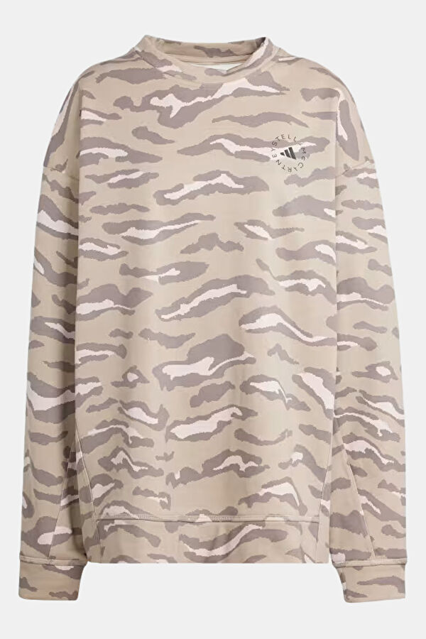 Haki Relax Kalıp Bisiklet Yaka Sweatshirt