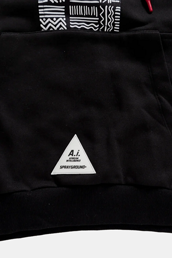 Siyah Relax Kalıp Kapuşonlu Sweatshirt 4