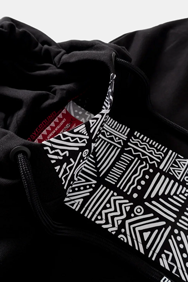 Siyah Relax Kalıp Kapuşonlu Sweatshirt 5
