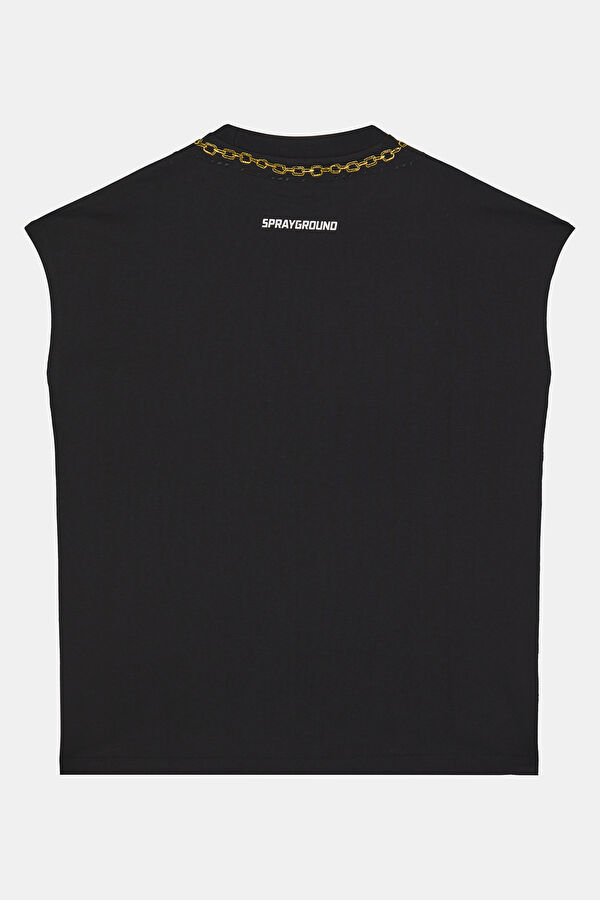 Oversize Siyah Bisiklet Yaka Baskılı Erkek T-Shirt 2