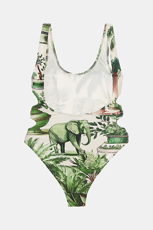 Green Patterned Swimsuit 2