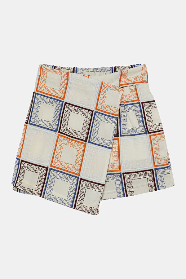 Multicolor Design Filled Skirt