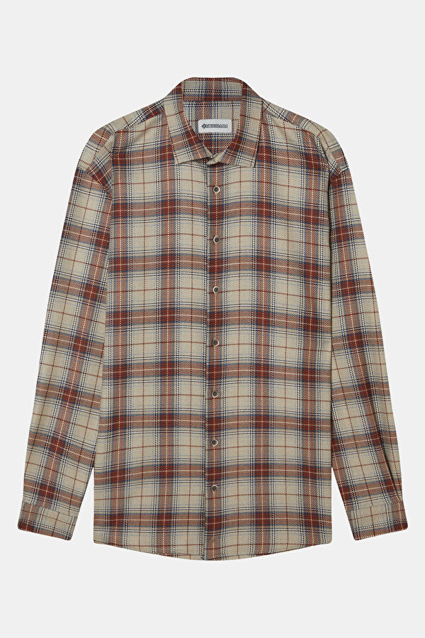 Relax Fit Multicolored Plaid Regular Men's Shirt
