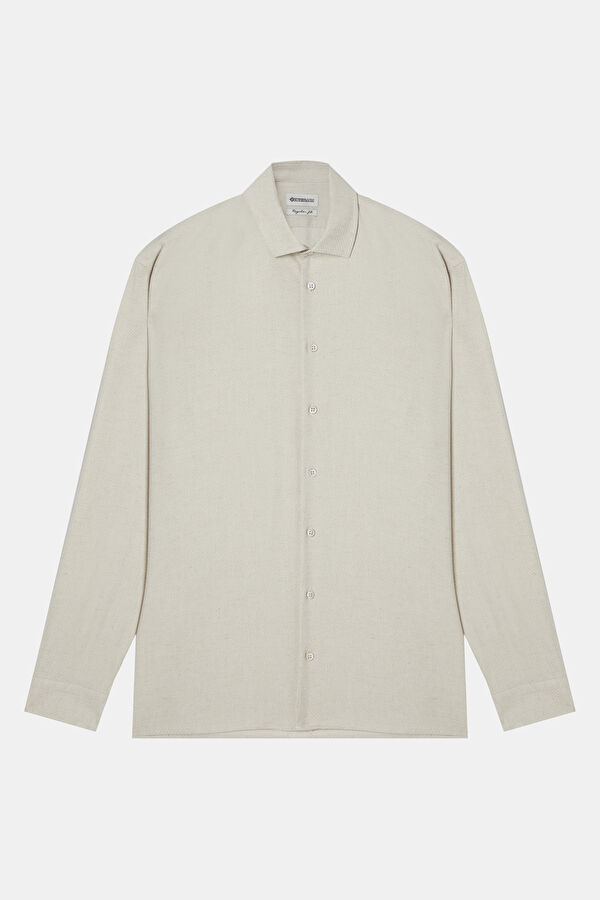 Beige Regular Men's Shirt