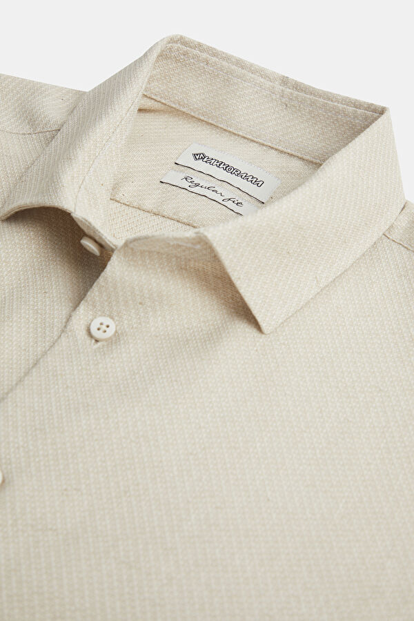 Beige Regular Men's Shirt 4