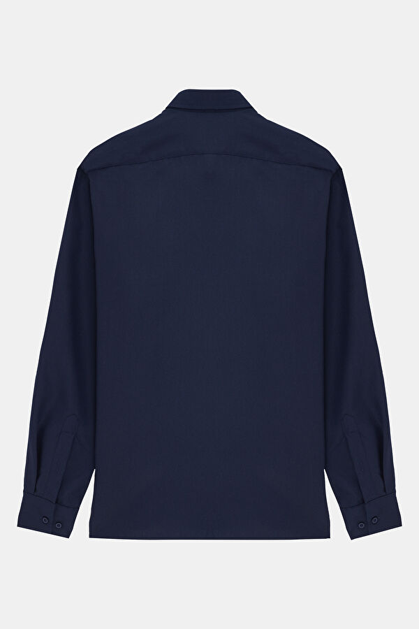 Navy Blue Regular Men's Shirt 2