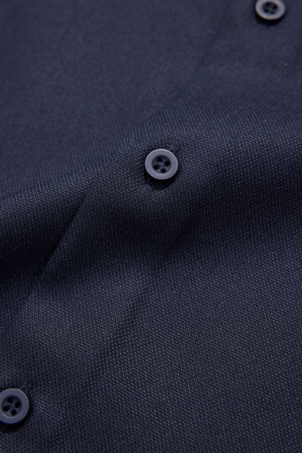 Navy Blue Regular Men's Shirt 4