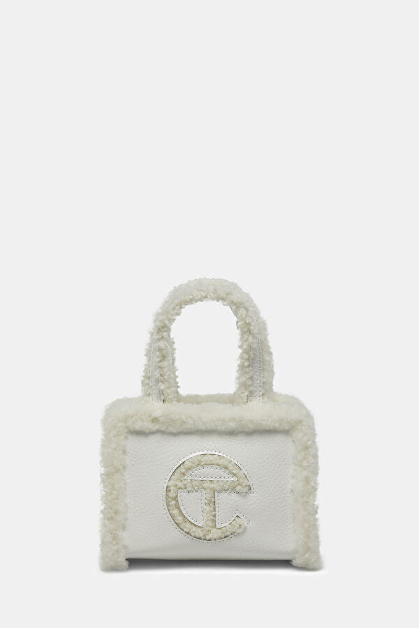 X Telfar White Small Shopper Crinkle Bag