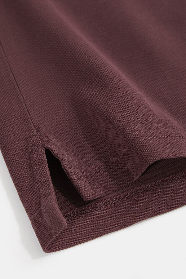 Plum-colored Polo Collar Men's T-Shirt 5