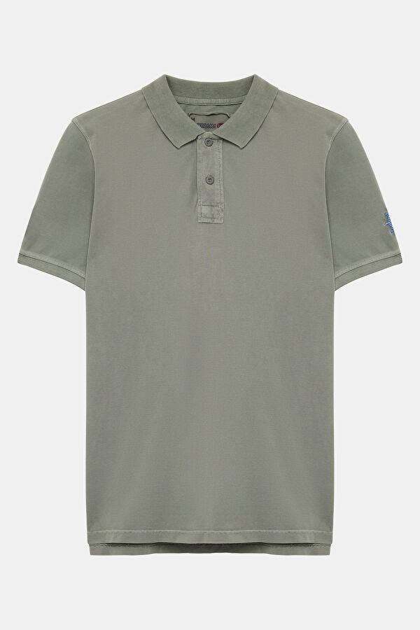 Anthracite Polo Collar Men's T-Shirt