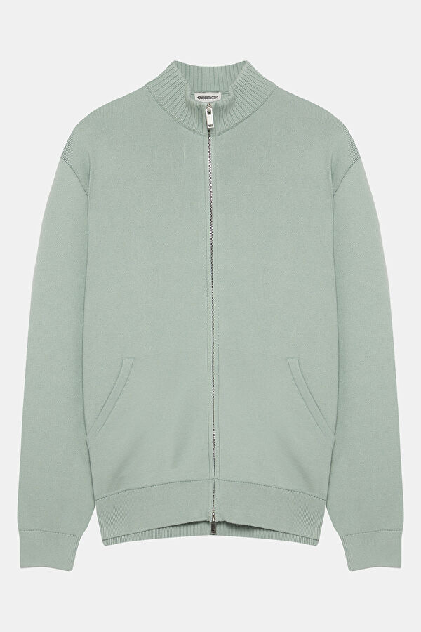 Mint Zip-Up Viscose Men's Jacket