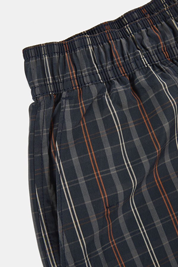 Navy Blue Patterned Women's Shorts 6