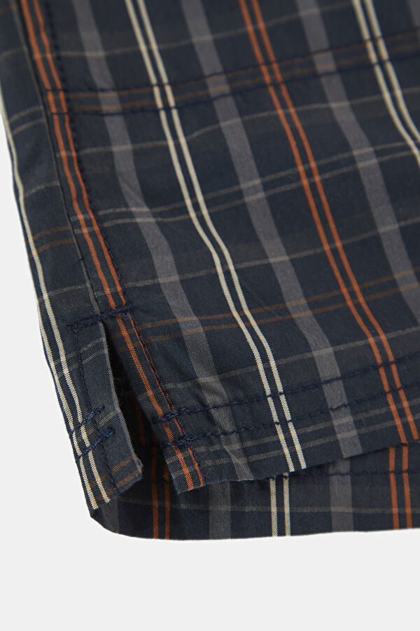 Navy Blue Patterned Women's Shorts 8
