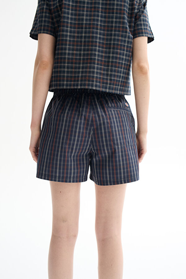 Navy Blue Patterned Women's Shorts 3