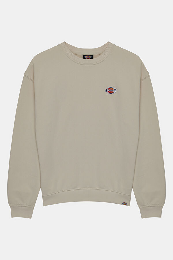 Krem Relax Kalıp Bisiklet Yaka Sweatshirt 2