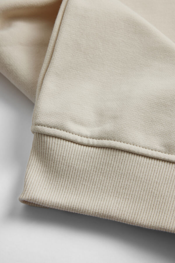 Krem Relax Kalıp Bisiklet Yaka Sweatshirt 6