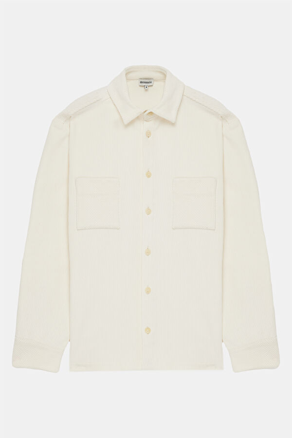 Ecru Buttoned Men's Jacket