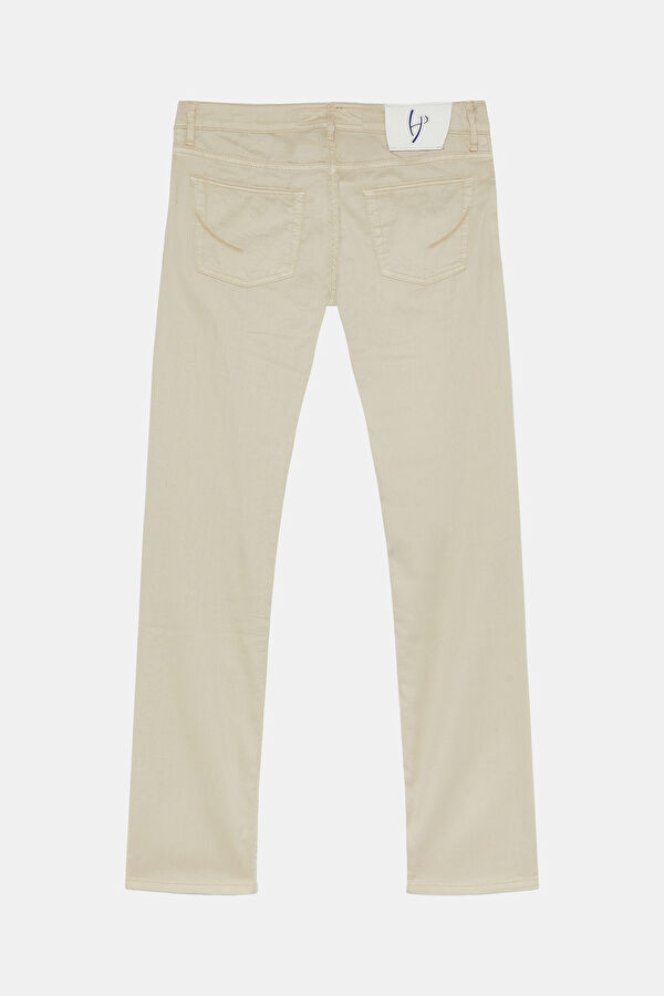 Slim Fit Off-White Narrow Leg Jeans Men's Trousers 2