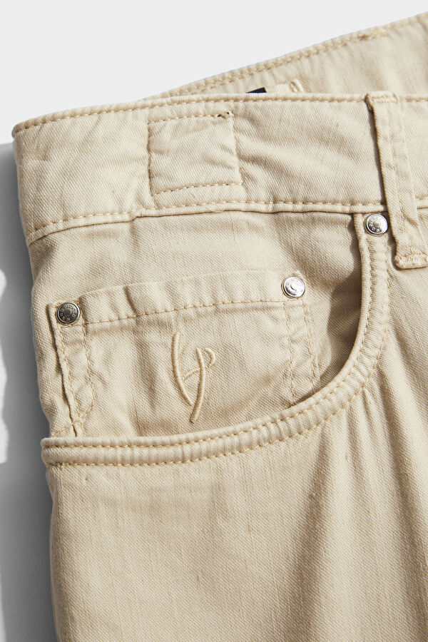 Slim Fit Off-White Narrow Leg Jeans Men's Trousers 4