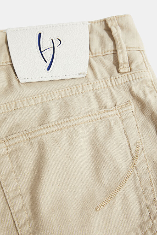 Slim Fit Off-White Narrow Leg Jeans Men's Trousers 5