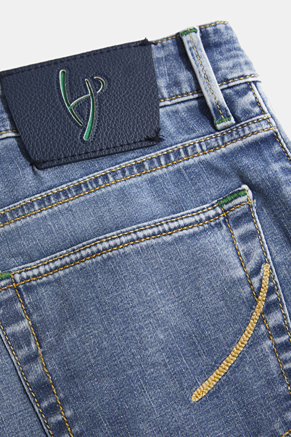 Mavi Boru Paça Jean Erkek Pantolon 5