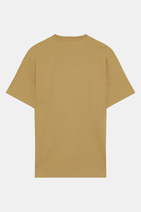Relax Kalıp Sarı Bisiklet Yaka T-Shirt 2