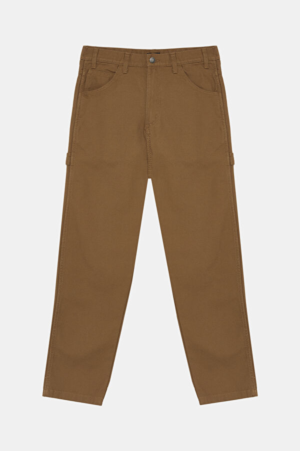 Beige Tube Leg Trousers