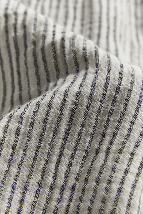 White Striped Patterned Cotton Viscose Shorts 4
