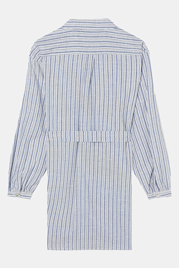 Multicolored Linen Cotton Women's Dress 2