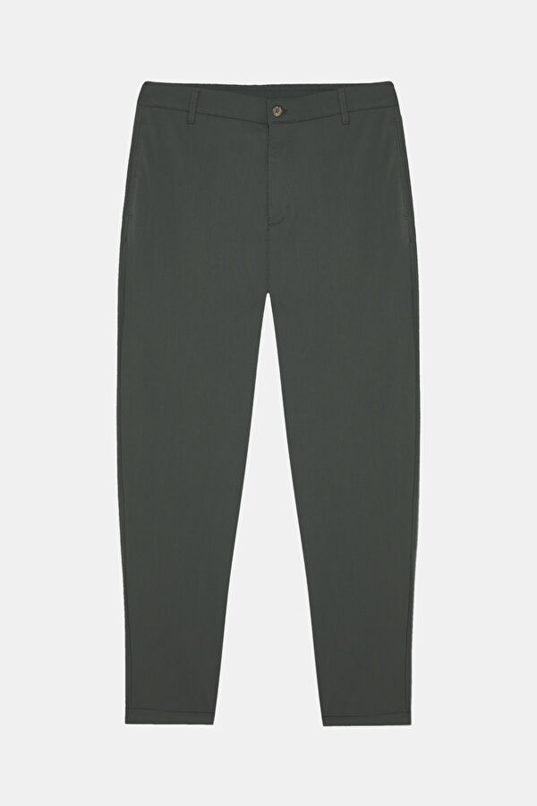 Khaki Straight Leg Men's Trousers