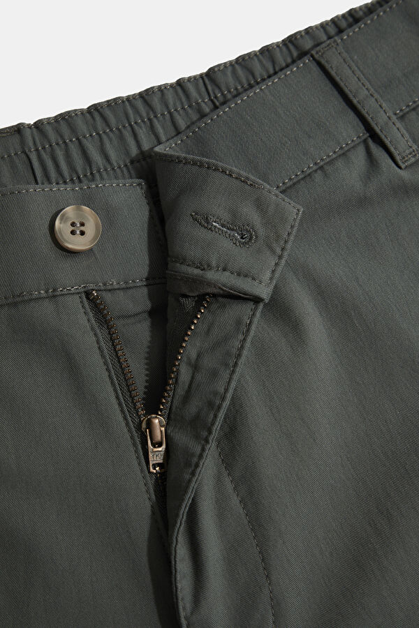 Khaki Straight Leg Men's Trousers 3