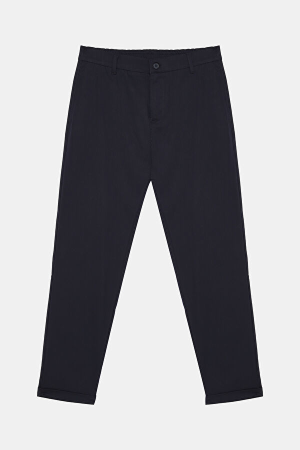 Navy Blue Straight Leg Men's Trousers