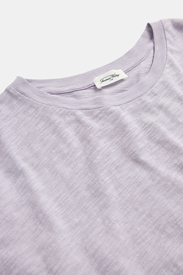 Oversize Açık Mor Bisiklet Yaka T-Shirt 3