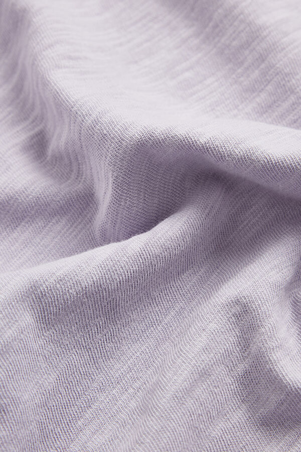 Oversize Açık Mor Bisiklet Yaka T-Shirt 4