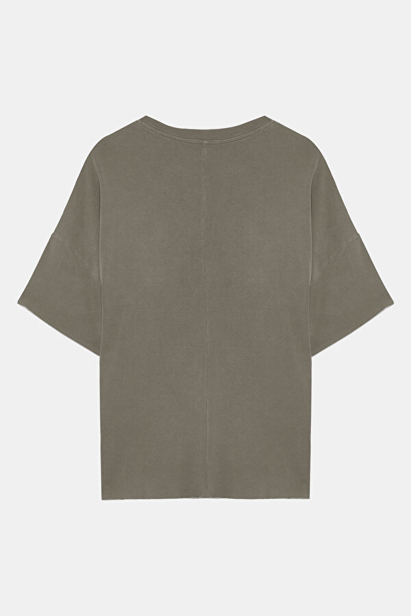 Oversize Khaki Bicycle Collar Tshirt 2