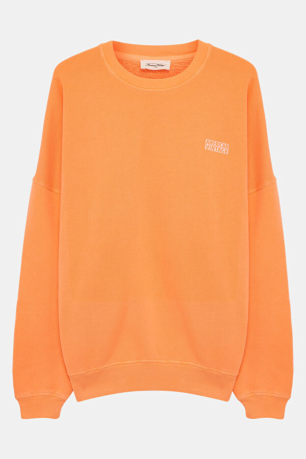 Turuncu Bisiklet Yaka Erkek Sweatshirt 4