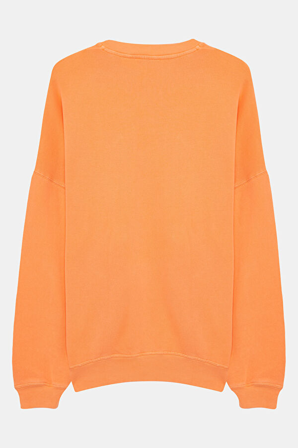 Turuncu Bisiklet Yaka Erkek Sweatshirt 5