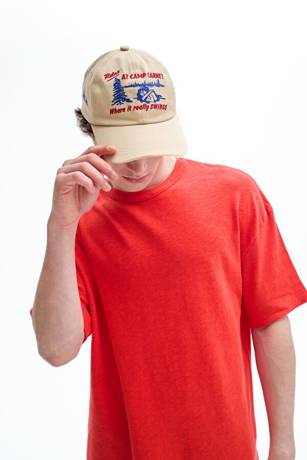 Oversize Red Crew Neck Men's T-Shirt 2