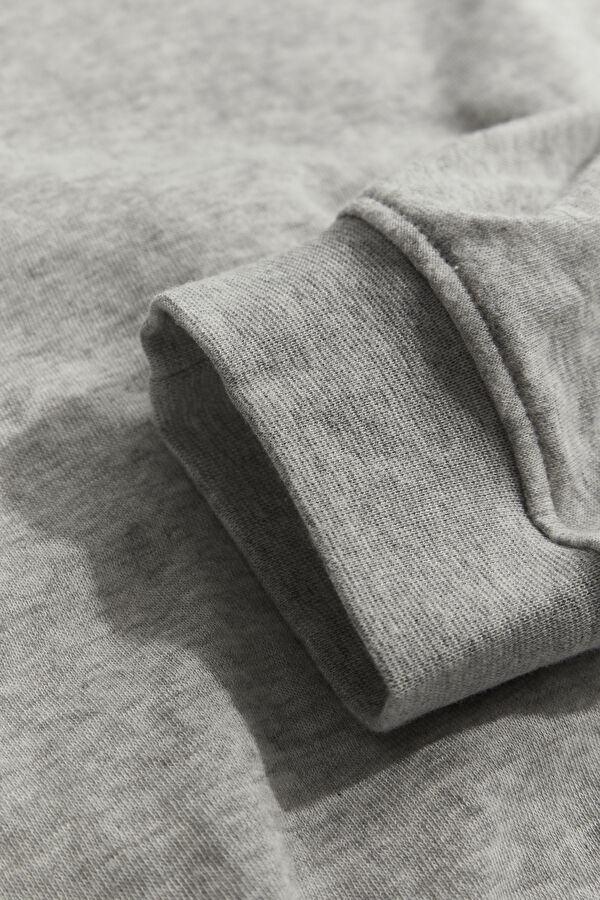 Oversize Gri Bisiklet Yaka T-Shirt 4