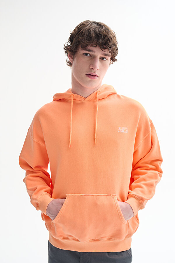 Mor Kapuşonlu Erkek Sweatshirt