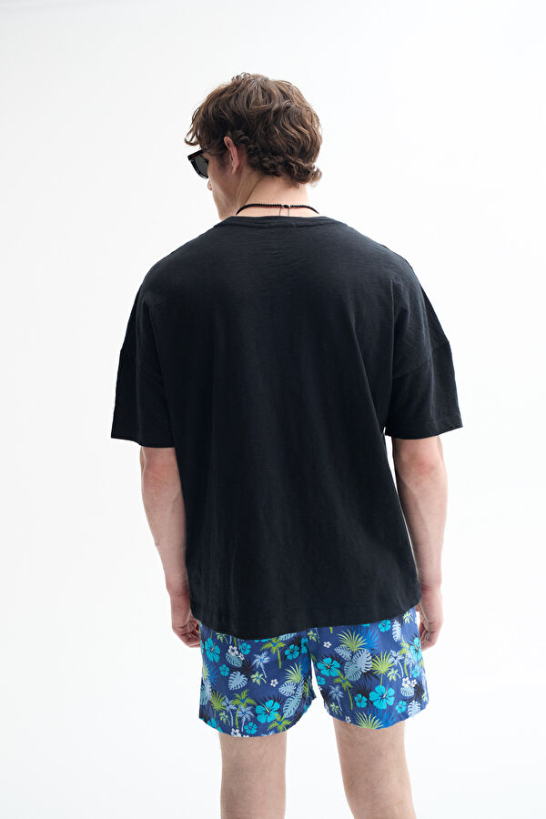 Oversize Siyah Bisiklet Yaka T-Shirt 3