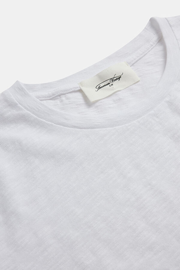 Beyaz Bisiklet Yaka T-Shirt 3