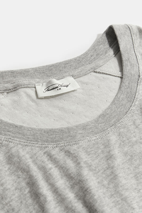 Oversize Gri Bisiklet Yaka T-Shirt 3