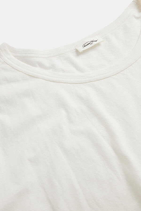 Oversize Beyaz Bisiklet Yaka T-Shirt 6