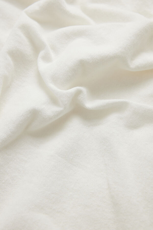 Oversize Beyaz Bisiklet Yaka T-Shirt 7