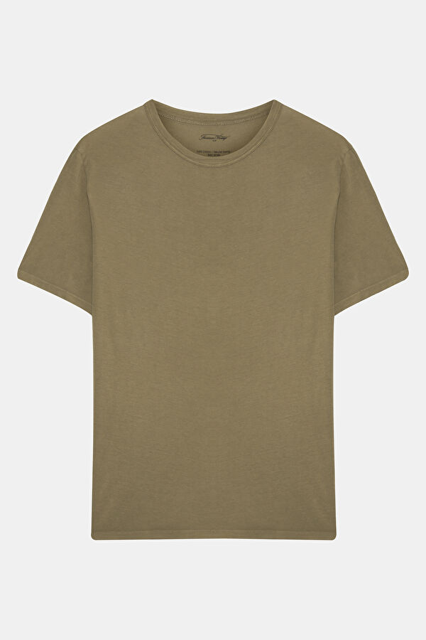 Haki Bisiklet Yaka T-Shirt